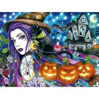 5DDIY Diamond Painting of Wolf Animals and Witches Mosaic Girl Decoration Painting Newly Arrived Pictures Home Decoration Full Round 20x40CM