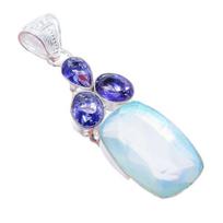 Aqua Mystic Topaz, Tanzanite 925 Sterling Silver Jewelry Pendant 2.4   AH-3322 2.17 balta