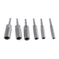 1/4inch Shank Hex Nut Driver Wing Nut Driver Sockets 5.5-19mm Slot Wing Nut Drill Bit Sockets For Eye Screws Hook Bolts A