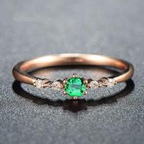 Cincin Mawar Emas 14K Pirus Alami untuk Wanita Kantor Cincin Anillos Mujer Bague Femme Minimalis Anelli Donna Aneis untuk Wanita 10