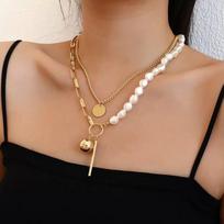 New Niche Design Stainless Steel Hip-hop Tide Brand Sweater Chain Ins Wind Ladies Collarbone Chain Titanium Steel Jewelry Necklace