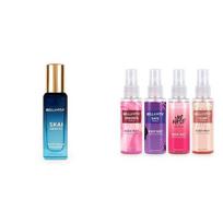 Bella Vita Luxury Skai Aquatic Unisex Eau De Cologne Body Mist Travel Size for Woman with Date Senorita Glam & Hot Mess Refreshing Floral Fruity