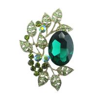 Vintage Olive Leaf Brooch Elegant Court Style Pin Creative Flower Clothes Corsage blue