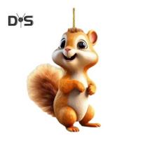 Automobilio pakabukas Voveraitė Kabantis papuošalas su dirželiu Lengva pakabinti Universalus naudojimas Raktų pakabuko dekoracija Automobilio aksesuaras Squirrel beige