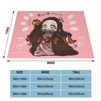 Demon Slayer Anime Blanket Cover Flannel Kamado Nezuko Devil's Blade Super Warm Throw Blanket for Home Couch Bedspread 75x100cm 30x40in pink