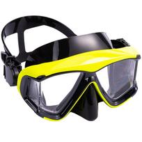 Diving Mask Snorkel Swimming Goggles Scuba Silicone Skirt 3 Windows Anti-Fog Anti-Leak Wide View Panoramic HD For Adult Youth yellow