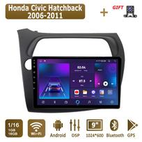 Android Carplay automobilinis radijas, skirtas Honda Civic hečbekui 2006-2011 Multimedijos grotuvas galvos blokas Stereo GPS navigacija BT WIFI 4+64GB 1+16GB