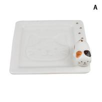 3D Cat sojos padažo indas Keraminis mielas japoniškas nedidelis prieskonių panardinimo lėkštė dubuo virtuvės skonio acto patiekalas kačių lazdelės laikiklis A white