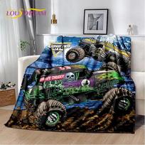 Monster Truck 3D Monster Jam Cartoon Soft Flannel Blanket for Bed Bedroom Sofa Picnic,Throw Blanket for Outdoor Leisure Nap Gift 30x40in