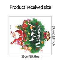 Happy Christmas Santa Bells Bedroom Living Room Wall Landscaping Stickers 35*39cm/fun-f249 black