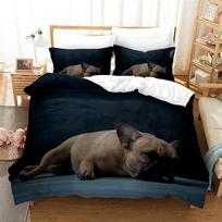 Dog Duvet Cover Set 3D Print Dog Math Book King Queen Full Size Comforter Cover for Kids Boys Girls Teens Polyester Bedding Set 70x133cm 2pcs white