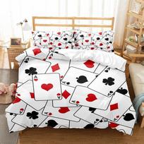 Poker Gaming Polyester Duvet Cover King Queen Size Novelty Group Competitive Games Comforter Cover for Children Kid Boys Girls 70x133cm 2pcs