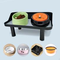 Adjustable Pet Bowl Stand Cats Dogs Drinker Water Supplies Cat Dish Rack Small juoda