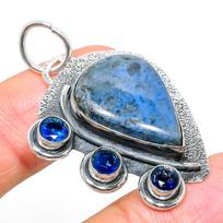 Natural Sodalite, Blue Topaz Gemstone 925 Sterling Silver Pendant 1.81  B4K56