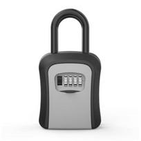 Key Lock Box Sturdy Portable Security Lock Box 4 Digit Combination Lockbox for Home Office Garage Apartment Spare Keys pilka