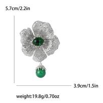 High-End Fashion Light Luxury Micro-Inlaid Copper Zircon Begonia Brooch Retro Elegant Women'S Clothing Brooch Jewelry Pin gray