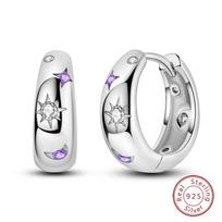 925 Sterling Silver Trendy Colored Tulip Earrings For Women Cubic Zircon Butterfly Double Hoop Earrings Fine Engagement Jewelry white