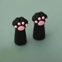 2 vnt Creative Cute Cartoon Cat Paw Silikoninis rašiklio dangtelis Pieštuko antgalis Tušinuko antgalis Nelūžtantis apsauga Kawaii Kanceliarinių prekių dekoras juoda