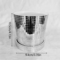 Glass Lenses Flower Pots DISCO Flower Pots Plastic Planters Boutique Succulent Flower Pots Home Decoration gray