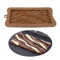 Saldainių pyragų formų kepimas silikono formos sausainiai Šokolado formos šokolado bangos sveikata 198x110mm brown