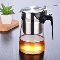750 ml stiklinis arbatinukas, atsparus karščiui, su 304 nerūdijančio plieno arbatos užplikymo filtru oolong, žaliosios, juodosios ir pu-erh arbatai Dull black