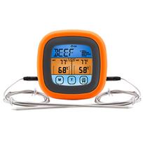 Digital Meat Thermometer Barbecue Cooking Food Thermometer with 2 Probes for Oven Grill Barbecue black