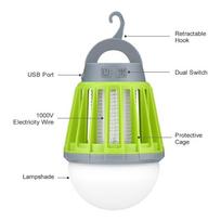 Mosquito Zapper Lantern – nešiojama, vandeniui atspari lempa nuo uodų vabzdžių su 2000 MAh USB įkraunama baterija žalia
