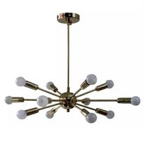 12 Light Mid Century Brass Sputnik chandelier light Fixture Premium Modern Ceiling lamp Fixture auksinė