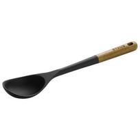 Cuillère à Servir - STAUB - 31 cm - Silicone Noir - Bois d'Acacia - Ustensiles de Cuisine
