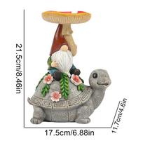Cute Solar Turtle Lamp Garden Gnome Bird Feeder 300mA Resin Creative Succulent Turtle Courtyard Light For Family Gatherings CHINA beige