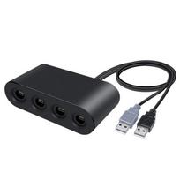 Adaptateur pour Manette Wii U GameCube, 4 Ports GameCube Converter Compatible avec Nintendo Wii U Super Smash Bros/ Switch/ PC/ Mac.