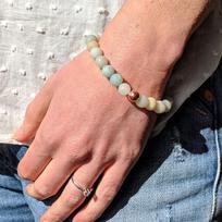 Bracelet de Méditation - SHOP-STORY - Amazonite - 18 cm - Pierre Naturelle - Homme/Femme pilka