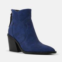 Chelsea Ankle Boots Moterims Seksualūs Smailianosiai Stori Aukštakulniai Batai Moterims Užtrauktukas Gale Aukštos Kokybės Dirbtinio Suede Botines 36 blue
