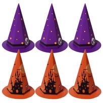 6Pcs Witch Hat Halloween Gift Boxes Paper Halloween Candy Cookie Boxes Kids Trick or Treat Packaging Halloween Decoration 2024 6pcs