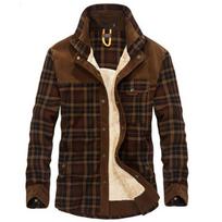Vyriški rudens žiemos laisvalaikio stori šilti marškiniai Camisa Masculina Chemise Homme Vyriški kariniai apsiaustai vilnos vilnos paltai M