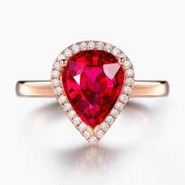 Vintage Water Drop Red Crystal Ruby Gemstones Diamonds Rings for Women 14k Rose Gold Color Jewelry Bijoux Bague Romantic Gifts resizable