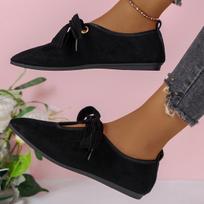 fashion 2024 Women's Shoes Autumn Pointed Ballet Women Flats Casual Soft Bottom Flat Shoes Female Shallow Elegant Lace-up Shoes 35 juoda