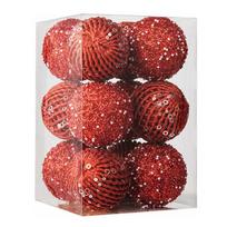 12 vnt. 8 cm Kalėdinės eglutės rutuliai, papuošalai, dideli blizgantys, balti, raudoni, Kalėdinės eglutės kabinami pakabukai, dekoracijos namams, 2025 m. Naujųjų metų dovana sidabras