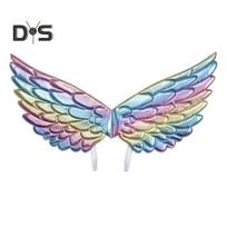 „Angel Wings“ suaugusiems vaikams skirtų „cosplay“ kostiumų aksesuarai „Unisex“ blizgantys medžiaginiai sparnai, skirti Helovyno scenos fotografijai įvairiaspalvis
