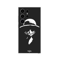 Case - Maniacase - Samsung Galaxy S24 Ultra - Black and white - Soft - Monkey D. Luffy balta