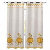 Pumpkin Autumn Orange Embroidery Thanksgiving Blackout Curtains For Living Room Bedroom Window Treatment Blinds Kitchen Drapes W135 x H60cm white
