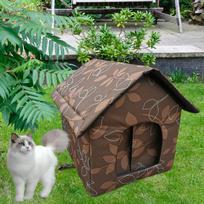 Cat House for Outdoor Cats, Stray Cats Shelter Anti Slip Foldable Habitats Rainproof Weatherproof 38cmx33cmx39cm white