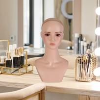 Female Mannequin Head Rack,Manikin Wig Display Stand,Mannequin for Making and white