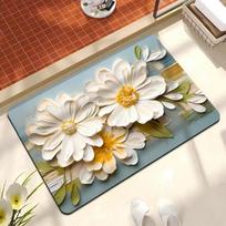 2pcs Cartoon Bathroom Diatom Mud Absorbent Floor Mat Kitchen Easy To Flush Door Quick Drying Floor Mat 40*60cm gray