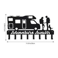 Raktų laikiklis Sieniniai Pedimentai - Sieninis Raktų Organizatorius su 8 Kabliukais, Briedžio Kemperio Pakabukas Dekorui M bronza