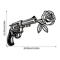 Rose Metal Wall Decor - Unique Revolver Sign Plaque Art | Geometric Cut-Out Bedroom Ornaments for Home & Christmas Decoration šviesiai pilka spalva