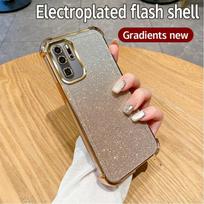 For Huawei P30 Pro P40 P50 P60 Pura 70 Ultra Mate 30 40 50 60 P Glitter Plating Silicone Soft Case Four Corner Anti-shock Cover P30