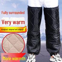 Vėjui atsparūs kelių apsaugai su aksominiu pamušalu, dvigubo sluoksnio Velcro užsegimu ir pastorinta dirbtinės avies oda Electric car warm knee pads 9412