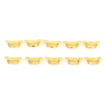 10 vnt Kinijos aukso luito Lucky Yuanbao ornamento dekoras Fortunewealth