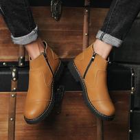Fashion 2024 New Arrival Side Zipper Motocross Boots Classic Men Business Low Top Walking Shoes Men Genuine Leather Fashion Ankle Boots 37 ruda